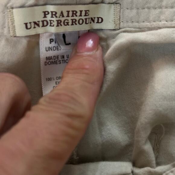 Prairie Underground Women's White 100% Cotton Cargo Pants Size Large - Picture 5 of 9
